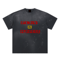 Daily fusion Hand-Frayed Sunfade Paint Splatter T-Shirt