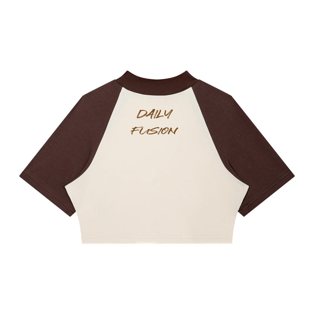Women’s Color Block Raglan Crop T-Shirt
