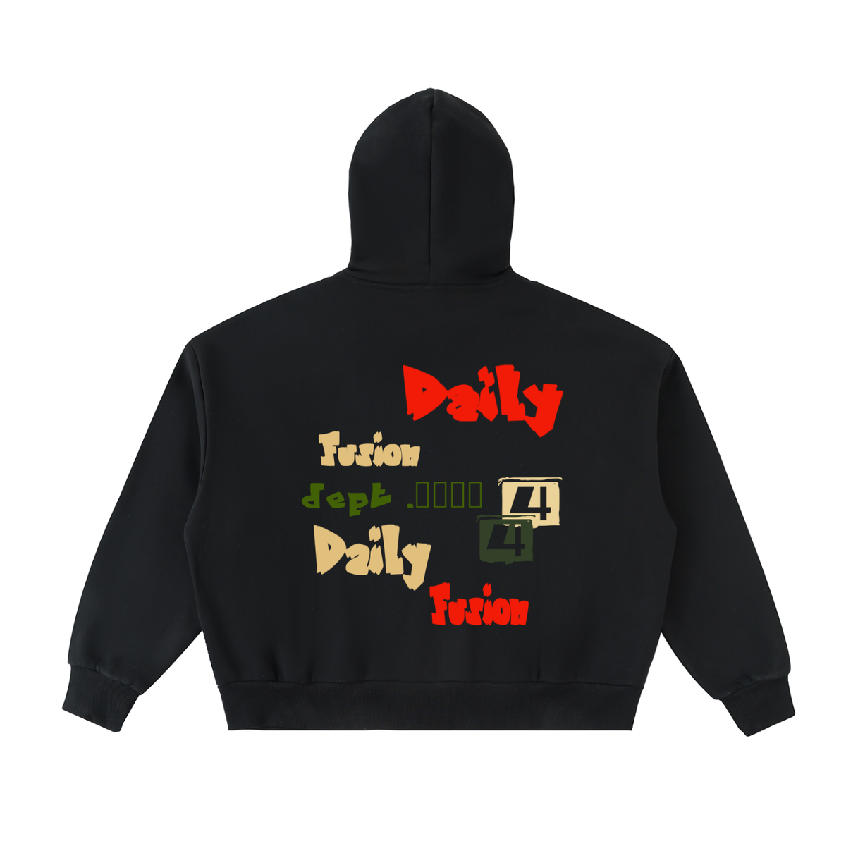 Daily fusion Exclusive Fleeced Full-Zip Boxy Hoodie